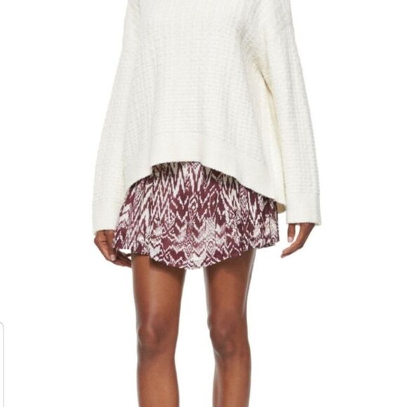 IRO Adele ikat printed smocked mini skirt XS S 2 4 FR36 - Picture 9 of 12